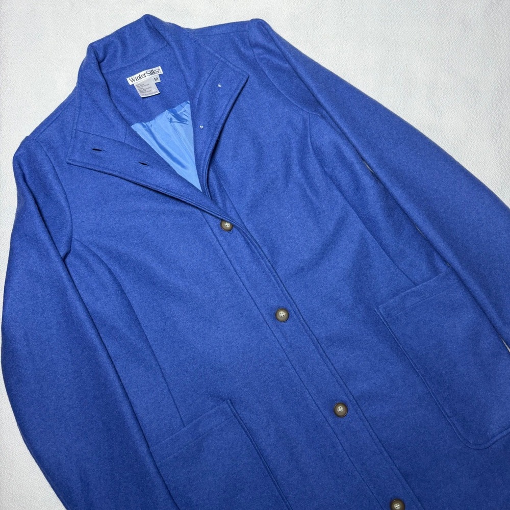 WinterSilks Royal Blue Wool Blend Coat Jacket Preppy Academia Womens Medium